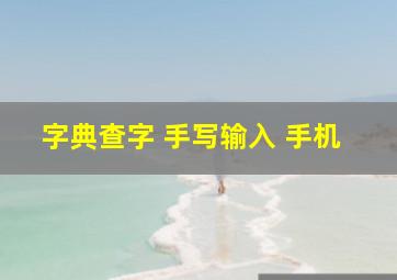 字典查字 手写输入 手机